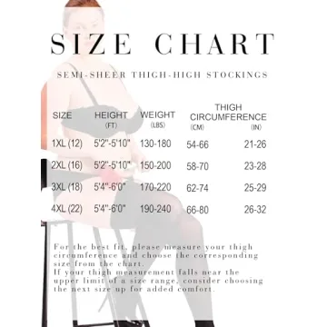 HONENNA Plus Size Lace Top Thigh High Stockings for Women