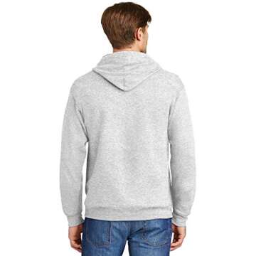 Hanes EcoSmart Full Zip Hoodie in Ash Gray - 2XL Comfort