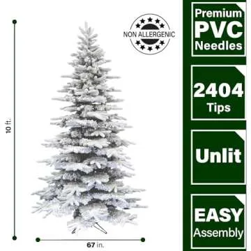 10-Ft Flocked Christmas Tree for Stunning Holiday Decor