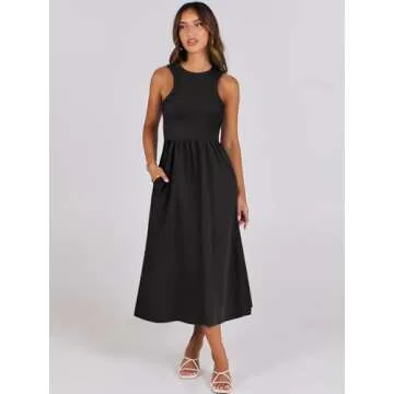 Shop ANRABESS Women's Sleeveless Midi Sundress Now