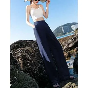 Hooever Women's Casual High Waisted Wide Leg Pants