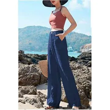 Hooever Women's Casual High Waisted Wide Leg Pants