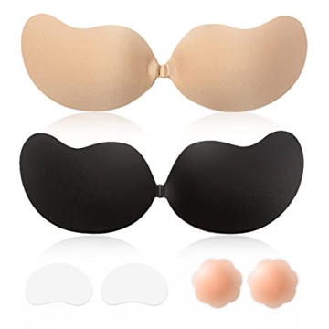 Sticky Bra Backless Adhesive Invisible Push-Up Bras - 2 Pairs