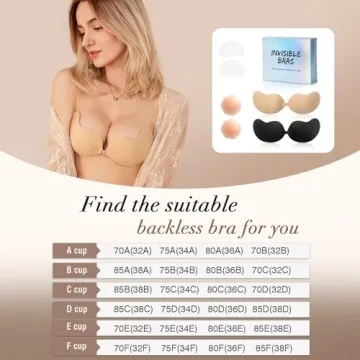 Backless Adhesive Sticky Bra - 2 Pairs for Comfort