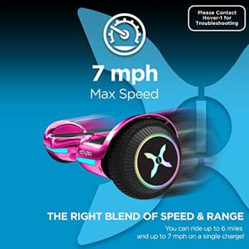 Hover-1 All-Star Hoverboard 7MPH Top Speed, 7MI Range, Dual 200W Motor, 5HR Recharge, 220lbs Max Weight, LED Wheels & Headlights Self Balancing Scooters