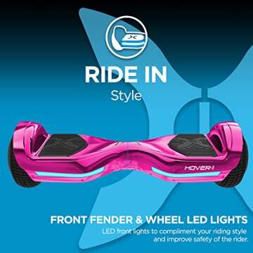 Hover-1 All-Star Hoverboard 7MPH Top Speed, 7MI Range, Dual 200W Motor, 5HR Recharge, 220lbs Max Weight, LED Wheels & Headlights Self Balancing Scooters