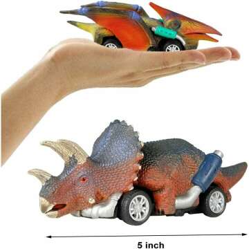 DINOBROS Pull Back Dinosaur Toy Cars - 6 Pack