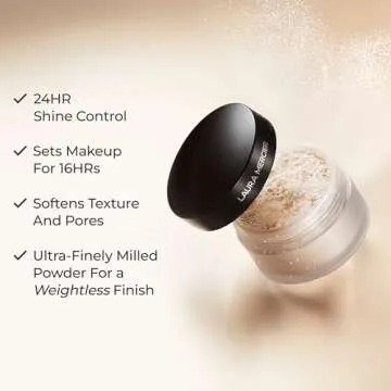 Laura Mercier Translucent Loose Setting Powder: 24 HR Shine Control, Soft Matte Finish, Long Lasting Wear, Best for Normal to Oily Skin, 4 Shades for Virtually All Skin Tones, Medium Deep
