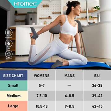 Non Slip Yoga Socks with Grips for Men & Women