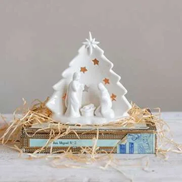 Creative Co-Op Stoneware Holy Family Christmas Decor