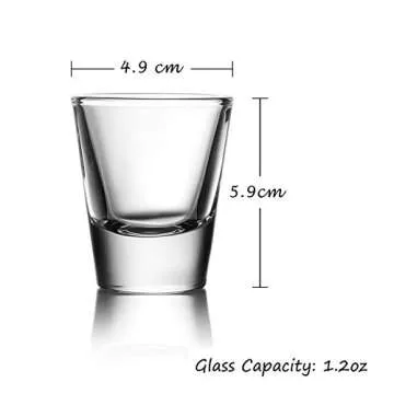 ELIVIA Shot Glass Set with Heavy Base, 1.2 oz Clear Glasses for Whiskey and Liqueurs (6 pack) - JM01