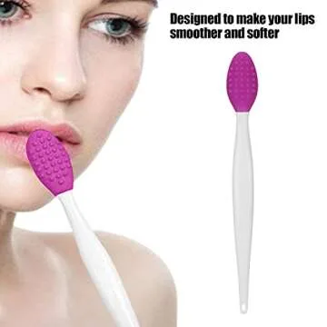 Silicone Nose Cleansing Brush, Silicone Exfoliating Lip Brush, Deep Cleaning Exfoliating Lip Brush with Double Sided, Facial Brush for Blackhead Cleanning, Lip Scrubs Exfoliator & Moisturizer(purple)