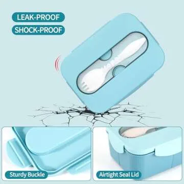 Itopor® Bento Box,Ideal Leak-Proof Lunch Box for Kids & Adults,Mom’s Top Choice,Kids Lunch Box No BPA & Chemical Dyes,Portable Lunch Box Kid,Durable Lunch Container for Family(Blue), PP168