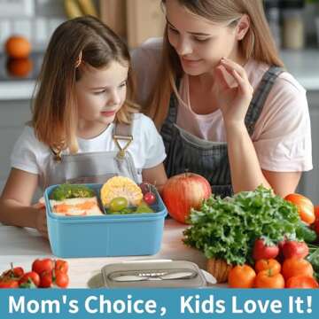 Itopor® Bento Box,Ideal Leak-Proof Lunch Box for Kids & Adults,Mom’s Top Choice,Kids Lunch Box No BPA & Chemical Dyes,Portable Lunch Box Kid,Durable Lunch Container for Family(Blue), PP168