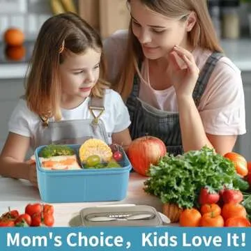 Itopor® Bento Box,Ideal Leak-Proof Lunch Box for Kids & Adults,Mom’s Top Choice,Kids Lunch Box No BPA & Chemical Dyes,Portable Lunch Box Kid,Durable Lunch Container for Family(Blue), PP168