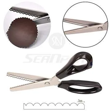 Fabric Pinking Shears Craft Scissors，Serrated Scalloped stainless Steel Handled Professional Sewin...