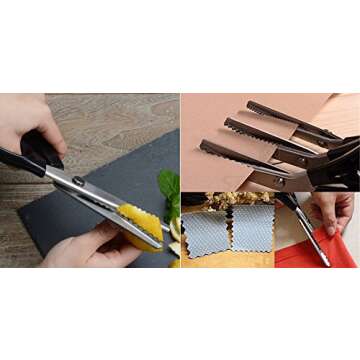 Fabric Pinking Shears Craft Scissors，Serrated Scalloped stainless Steel Handled Professional Sewing black Scissors, Scissors for Leather, Tailoring, Paper Crafts Hand shears etc. (Scalloped5mm)