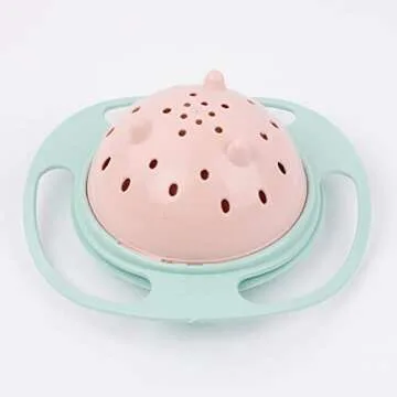 ZTL Gyro Bowl 360 Dgree Rotation Spill Resistant Gyroscopic Bowl with Lid