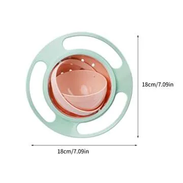 ZTL Gyro Bowl 360 Dgree Rotation Spill Resistant Gyroscopic Bowl with Lid