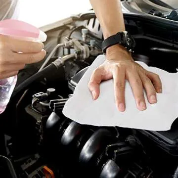 TALVANIA Shop Towels – Pack of 50 Reusable Cleaning Rags – Durable Quality Cotton – 13" x 13"– Machine Washable – Suitable for All Purposes (White)