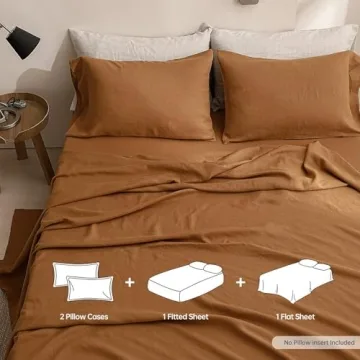 Simple&Opulence 100% Linen Sheets Queen Size Set