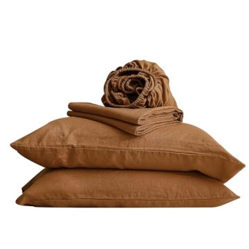 Simple&Opulence 100% Linen Sheets Queen Size Set