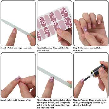 Maitys 224 Pieces 16 Sheets Full Nail Wraps Polish Stripes Nail Art Polish Stickers Self-Adhesive Decals with File Manicure Kit for Women DIY Art(Fresh Floral Series)