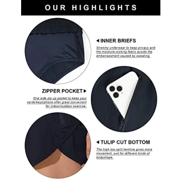 Blooming Jelly Women High Waisted Running Shorts Quick Dry