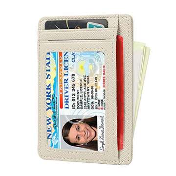 GH GOLD HORSE Slim RFID Blocking Card Holder Minimalist Leather Front Pocket Wallet for Women