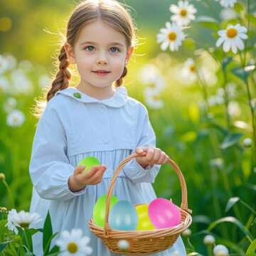 Anditoy 4 Pack Easter Eggs Stress Balls for Kids