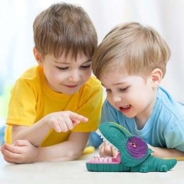 LESONG Dinosaur Toys for Kids, Dino Bite Finger Toy with Light Up Eyes & Sounds for Toddler & Adult,...