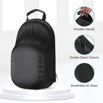 ProCase Hat Travel Hard Case for Up to 8 Caps - Black