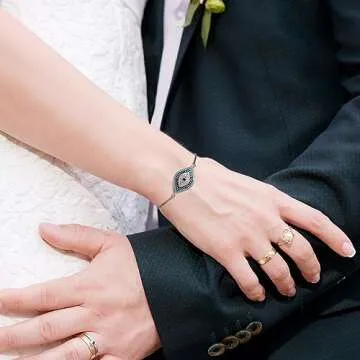 KENZY GIFTS Evil Eye Jewelry Box - Handmade Gold Keepsake Box with Magnetic Closure & Crystals - Decorative Storage for Bracelets, Necklaces, Boho Home Decor