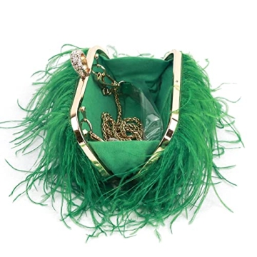 Zakia Real Ostrich Feather Evening Clutch for Parties