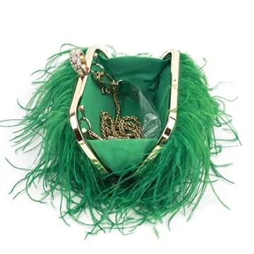Zakia Real Ostrich Feather Evening Clutch for Parties
