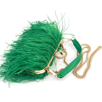 Zakia Real Ostrich Feather Evening Clutch for Parties