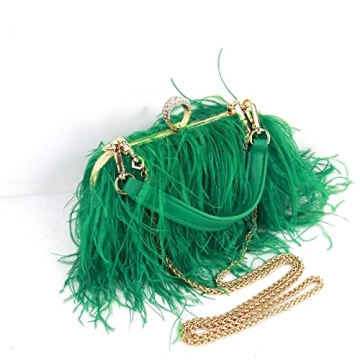 Zakia Real Ostrich Feather Evening Clutch for Parties