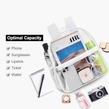 USPECLARE 12x6x12 Clear Backpack for Stadiums