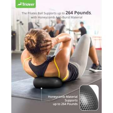 Trideer Pilates Ball 9 Inch Core Ball, Small Exercise Ball with Exercise Guide Barre Ball Mini Yoga ...