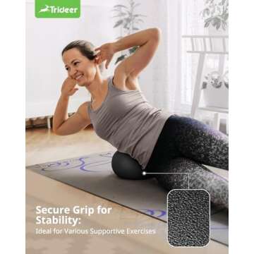 Trideer Pilates Ball 9 Inch Core Ball, Small Exercise Ball with Exercise Guide Barre Ball Mini Yoga Ball for Pilates, Yoga, Core Training, Physical Therapy, Balance, Stability, Stretching (Black)