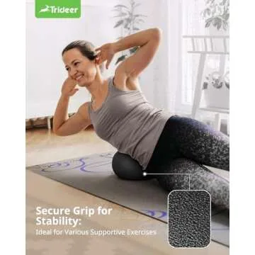 Trideer Pilates Ball 9 Inch Core Ball, Small Exercise Ball with Exercise Guide Barre Ball Mini Yoga Ball for Pilates, Yoga, Core Training, Physical Therapy, Balance, Stability, Stretching (Black)