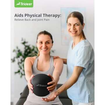 Trideer Pilates Ball 9 Inch Core Ball, Small Exercise Ball with Exercise Guide Barre Ball Mini Yoga Ball for Pilates, Yoga, Core Training, Physical Therapy, Balance, Stability, Stretching (Black)