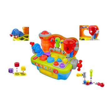 CoolToys Toddler Toy Workshop Playset with Interactive Sounds and Lights, Kids Educational Toy for L...