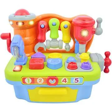 CoolToys Toddler Toy Workshop Playset with Interactive Sounds and Lights, Kids Educational Toy for Learning Colors, Shapes, Numbers, and Alphabet