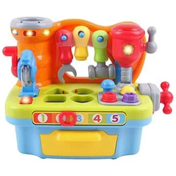 CoolToys Toddler Toy Workshop Playset with Interactive Sounds and Lights, Kids Educational Toy for Learning Colors, Shapes, Numbers, and Alphabet