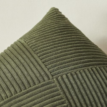 Topfinel Olive Green Decorative Pillow Covers 20x20 Inches
