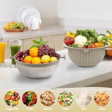 Multifunctional 4-1 Colander Mixing Bowl Set for Kitchen