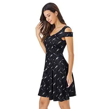 InsNova Women’s Cold Shoulder Cocktail Dresses for Party Wedding Guest