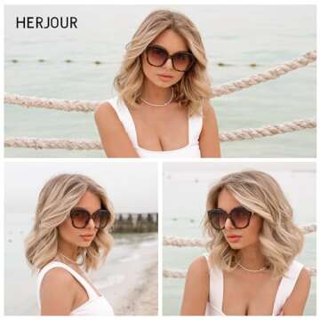 HERJOUR Square Retro Trendy Sunglasses Womens Mens 90s Classic Vintage Sun Glasses AR82208