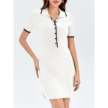 Stylish Saodimallsu V Neck Summer Sweater Dress